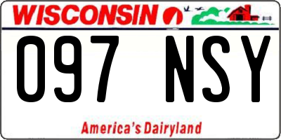 WI license plate 097NSY