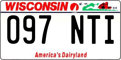 WI license plate 097NTI