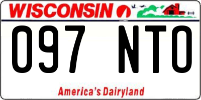WI license plate 097NTO