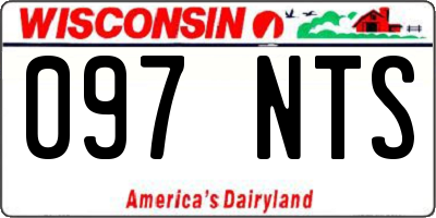 WI license plate 097NTS