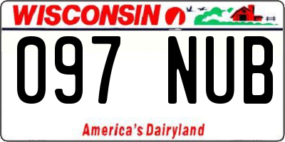 WI license plate 097NUB