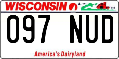 WI license plate 097NUD