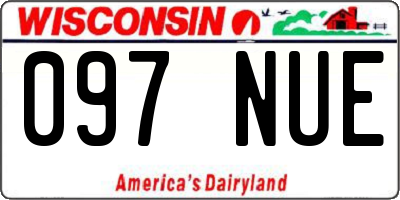 WI license plate 097NUE