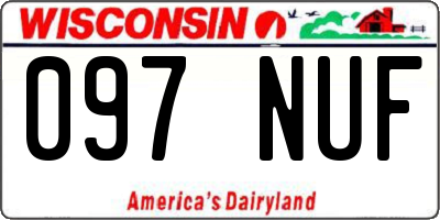 WI license plate 097NUF