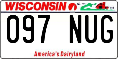 WI license plate 097NUG