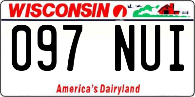 WI license plate 097NUI