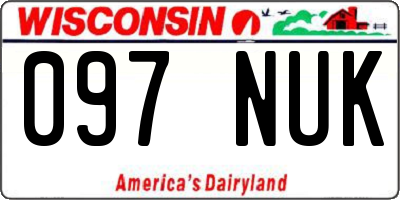 WI license plate 097NUK