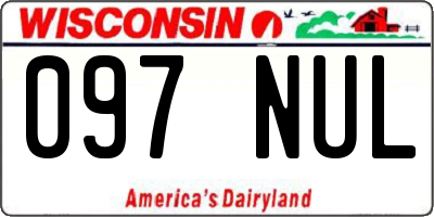 WI license plate 097NUL