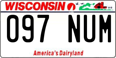 WI license plate 097NUM
