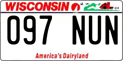 WI license plate 097NUN