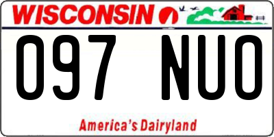 WI license plate 097NUO