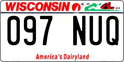 WI license plate 097NUQ