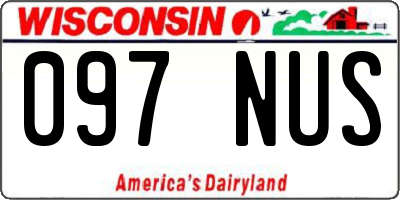 WI license plate 097NUS