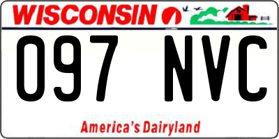 WI license plate 097NVC