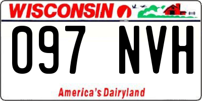 WI license plate 097NVH