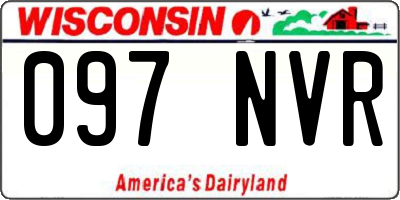 WI license plate 097NVR