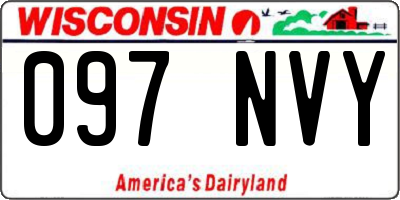 WI license plate 097NVY