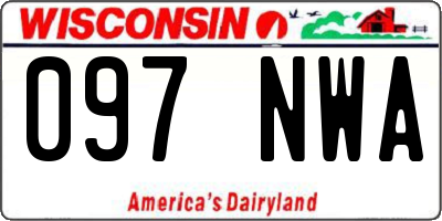 WI license plate 097NWA