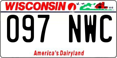 WI license plate 097NWC