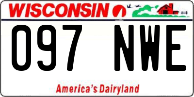 WI license plate 097NWE