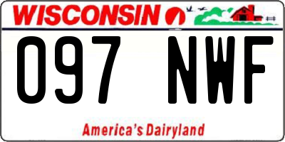 WI license plate 097NWF