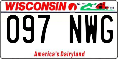 WI license plate 097NWG
