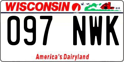 WI license plate 097NWK