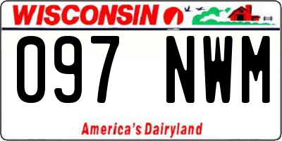 WI license plate 097NWM