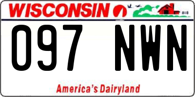 WI license plate 097NWN