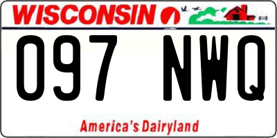 WI license plate 097NWQ