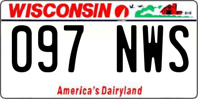 WI license plate 097NWS