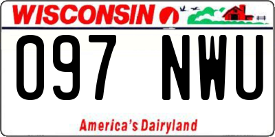WI license plate 097NWU