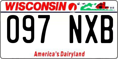 WI license plate 097NXB