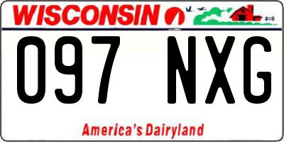 WI license plate 097NXG