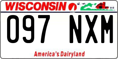 WI license plate 097NXM