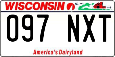 WI license plate 097NXT