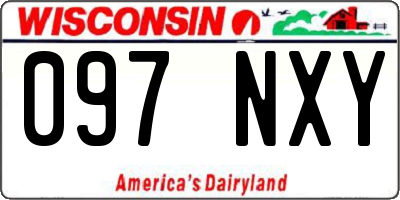 WI license plate 097NXY