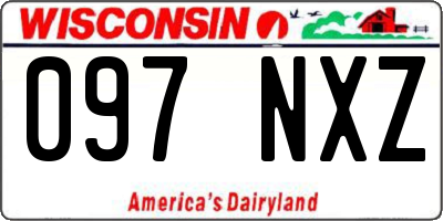 WI license plate 097NXZ