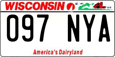 WI license plate 097NYA