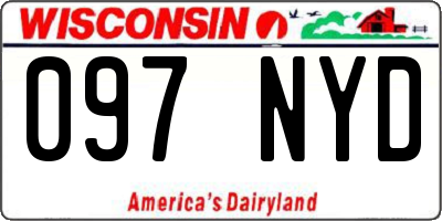WI license plate 097NYD