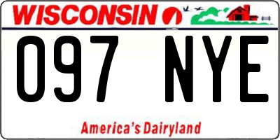 WI license plate 097NYE