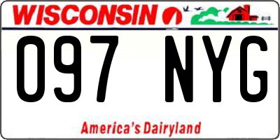 WI license plate 097NYG