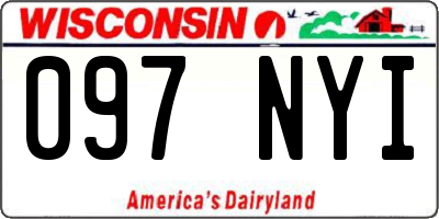 WI license plate 097NYI