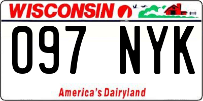 WI license plate 097NYK