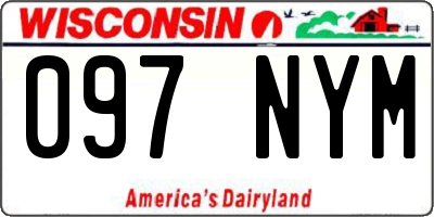 WI license plate 097NYM