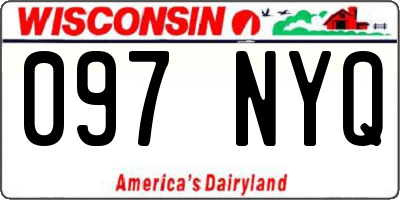 WI license plate 097NYQ