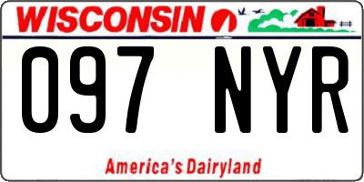WI license plate 097NYR