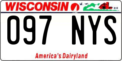 WI license plate 097NYS
