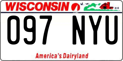 WI license plate 097NYU