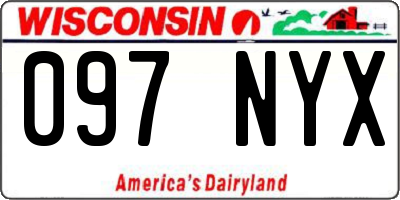 WI license plate 097NYX